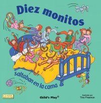 Cover image for Ten Little Monkeys (Spanish edition) 8x8